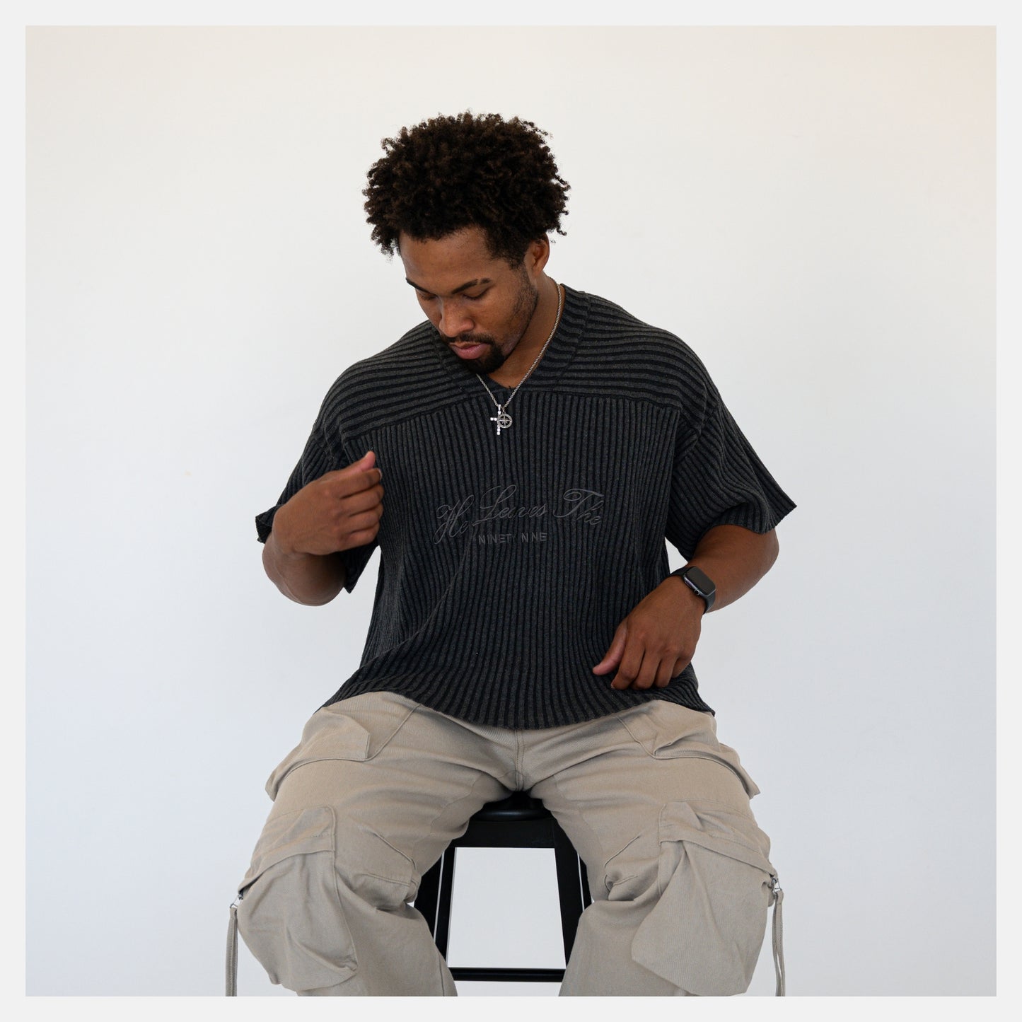 Charcoal Knit Jersey / He Leaves The Ninety Nine