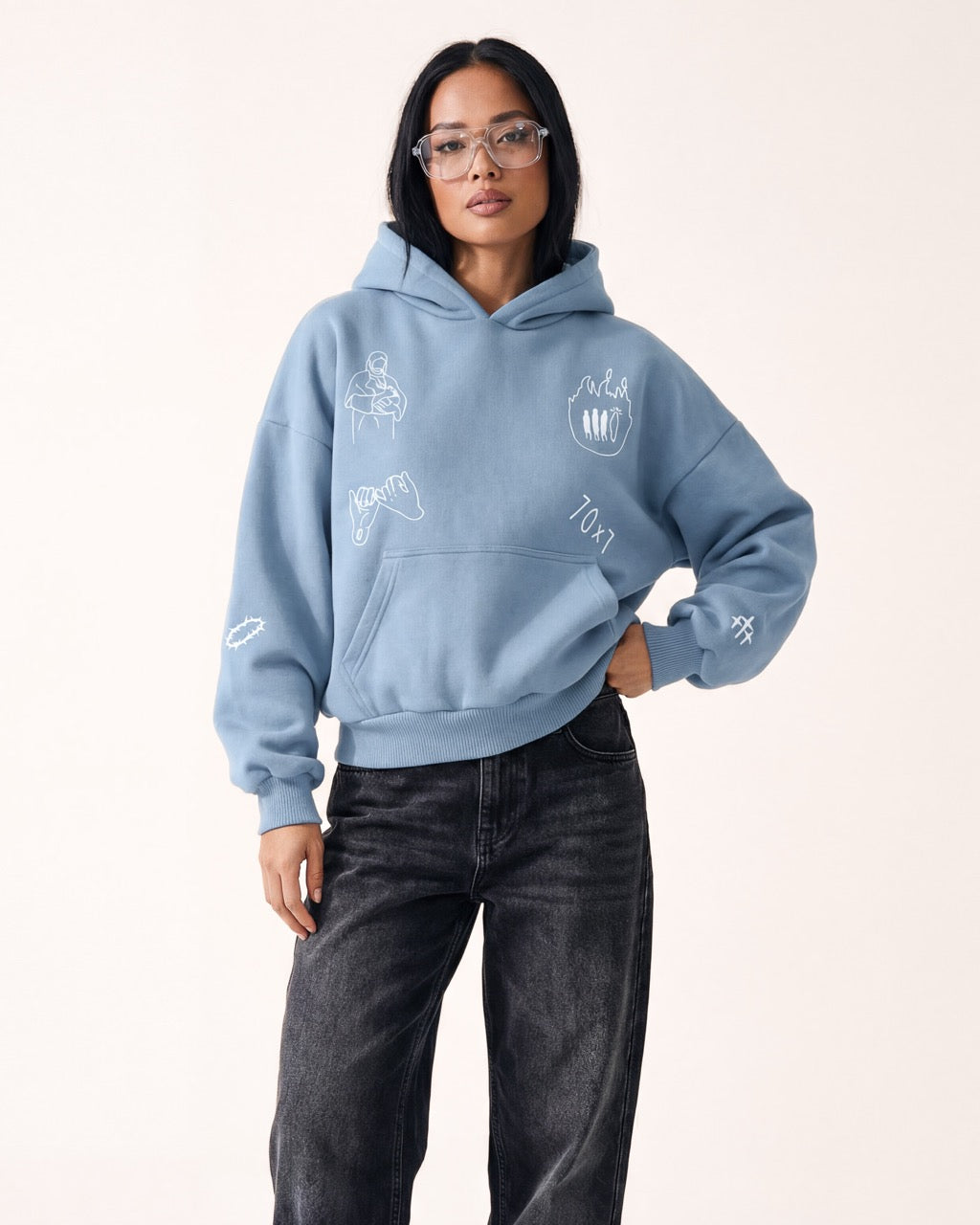 "MY FRIEND JESUS" HOODIE (BABY BLUE)