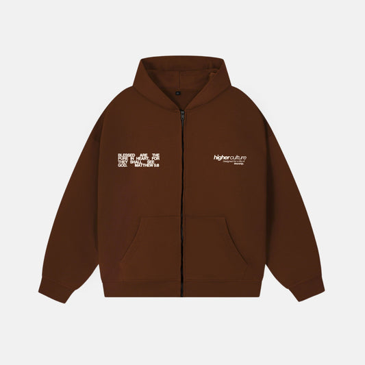 Pure Heart/Brown Zip Hoodie