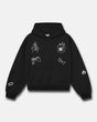 Black My Friend Jesus hoodie by Higher Culture featuring white graphic illustrations.
