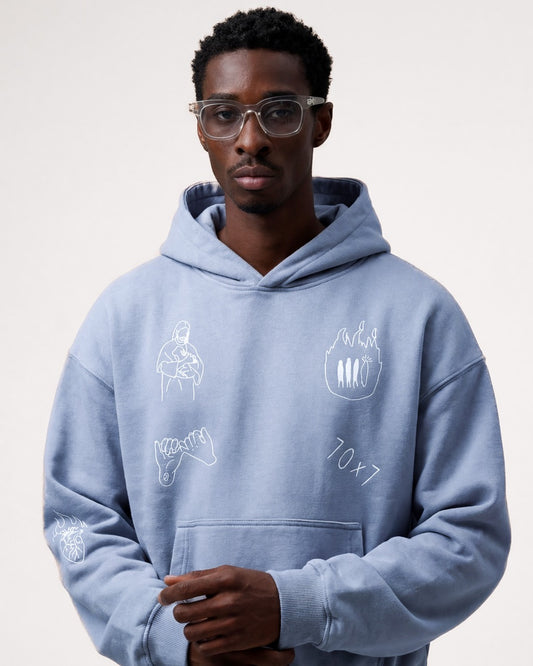"MY FRIEND JESUS" HOODIE (BABY BLUE)