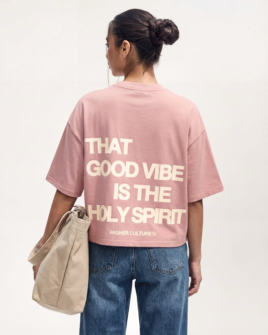 "HOLY VIBES" TEE (GUAVA)