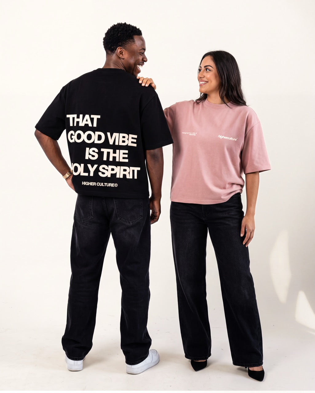 "HOLY VIBES" TEE (GUAVA)